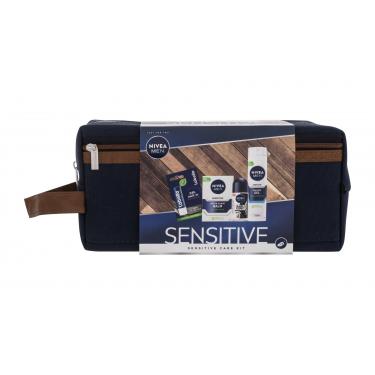 Nivea Men Sensitive  Aftershave Balm 100 Ml + Shaving Gel 200 Ml + Antiperspirant Invisible For Black & White Original 50 Ml + Labello Active For Men 4,8 G + Bag 100Ml    Per Uomo (Aftershave Balm)