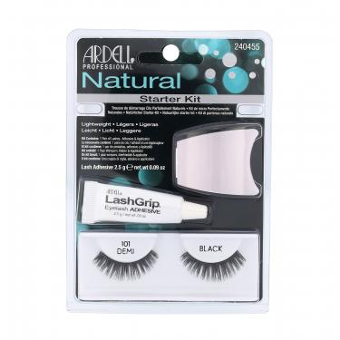 Ardell Natural Demi 101 Eyelashes Demi Wispies 101 1 Pair + Eyeuasjes Glue 2,5 G + Applicator 1Pc Black   Per Donna (Ciglia Finte)