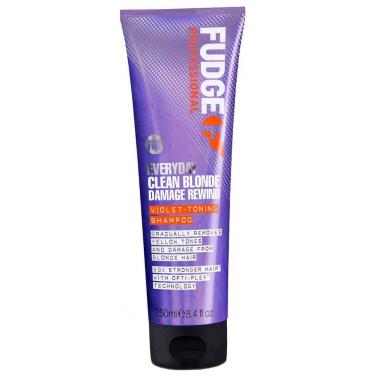 Fudge Professional Clean Blonde Everyday Damage Rewind Violet-Toning Shampoo      250ml(Shampoo) Unisex