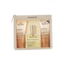 NUXE Huile Prodigieuse    Huile Prodigieuse Dry Oil 100 ml + Prodigieux Precious Scented Shower Oil 100 ml + Prodigieux Beautifying Scented Body Lotion 100 ml + Cosmetic Bag Shower Oil  100ml(Body Oil) Per Donna