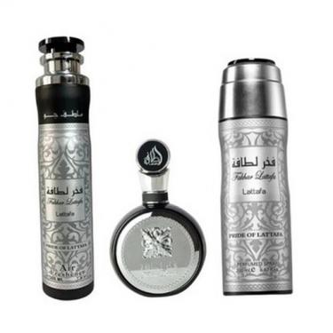 Lattafa Fakhar Lattafa Black   EDP 100 ml + Deodorant 200 ml + Air Freshener 300 ml Housing Spray and Diffuser  100ml(Eau de Parfum) Per Uomo
