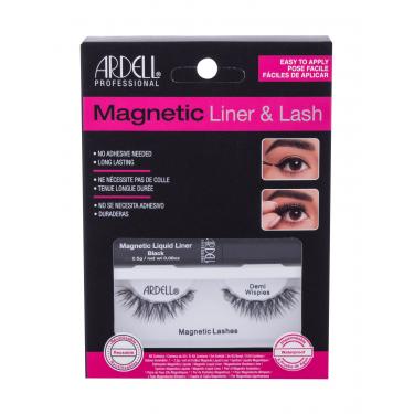 Ardell Magnetic Liner & Lash Magnetic Lashes Demi Wispies 1 Pair + Magnetic Liquid Liner 2,5 G Black 1Pc Black  Demi Wispies Per Donna (Ciglia Finte)