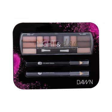 2K Night & Day  Eye Shadow Palette 8,16 G + Eyeliner Pencil 0,6 G Black + Eyeliner Pencil 0,6 G Grey 8,16G Dawn   Per Donna (Ombretto)