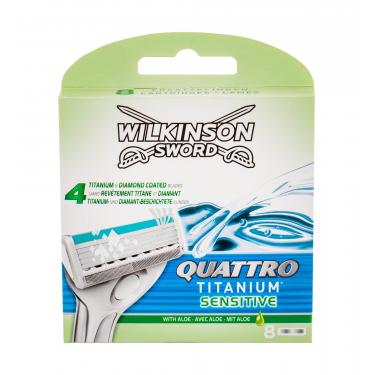 Wilkinson Sword Quattro Titanium Sensitive  8Pc    Per Uomo (Lama Di Ricambio)