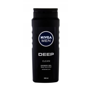 Nivea Men Deep Clean  500Ml   Body, Face & Hair Per Uomo (Bagnoschiuma)