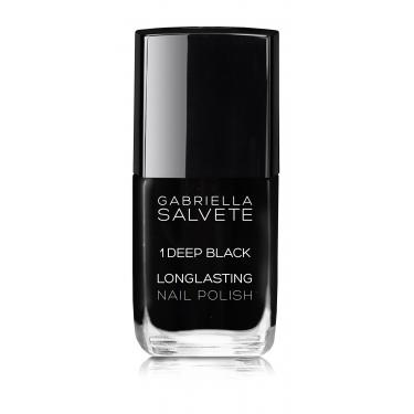 Gabriella Salvete Longlasting Enamel   11Ml 01 Deep Black   Per Donna (Smalto Per Unghie)