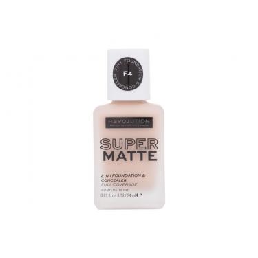 Revolution Relove Super Matte 2 In 1 Foundation & Concealer  24Ml F4   Per Donna (Makeup)