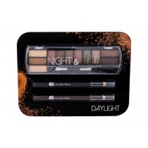 2K Night & Day  Eye Shadow Palette 8,16 G + Eyeliner Pencil 0,6 G Black + Eyeliner Pencil 0,6 G Brown 8,16G Daylight   Per Donna (Ombretto)