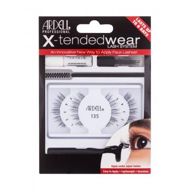 Ardell X-Tended Wear Lash System False Lashes X-Tended 135 1 Pair + Lash Glue X-Tended Wear 1 G + Applicator 1 Pc + Lash Remover 1 G + Lash Brush 1 Pc 1Pc Black  135 Per Donna (Ciglia Finte)