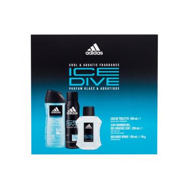 Adidas Ice Dive  100Ml Edt 100 Ml + Deodorant 150 Ml + Shower Gel 250 Ml Per Uomo  Deodorant(Eau De Toilette)  