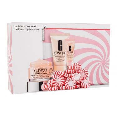 Clinique Moisture Surge Moisture Overload Moisturizing Face Cream Moisture Surge 100H Auto-Replenishing Hydrator 50 Ml + Moisture Surge Overnight Mask 30 Ml + Moisture Surge Eye 96-Hour Hydro-Filler Concentrate 5 Ml + Cosmetic Bag 50Ml    Per Donna (Crema