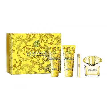 Versace Yellow Diamond 90Ml Edt 90Ml + 100Ml Lozione Corporale + 100Ml Docciaschiuma + 10Ml Edt   Per Donna (Eau De Toilette)