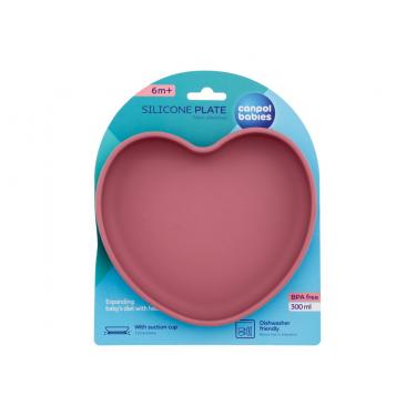 Canpol Babies Silicone Suction Plate Heart 300Ml  K  (Dishes) Pink 