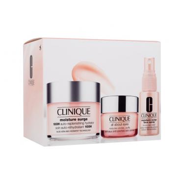 Clinique Moisture Surge Ultra Hydration 125Ml Moisture Surge 100H Auto-Replenishing Day Hydrator 125 Ml + Moisture Surge Face Spray Thirsty Skin Relief 30 Ml +All About Eyes 15 Ml Per Donna  Facial Lotion And Spray(Day Cream) Travel Exclusive 