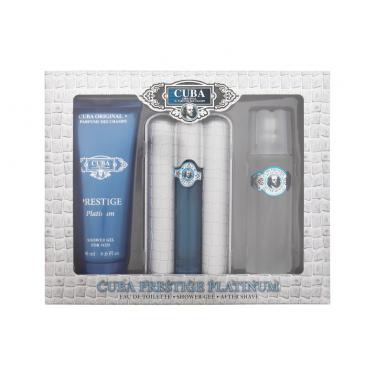 Cuba Prestige Platinum   EDT 90 ml + Shower Gel 200 ml + After Shave Lotion 100 ml Aftershave Water  90ml(Eau de Toilette) Per Uomo