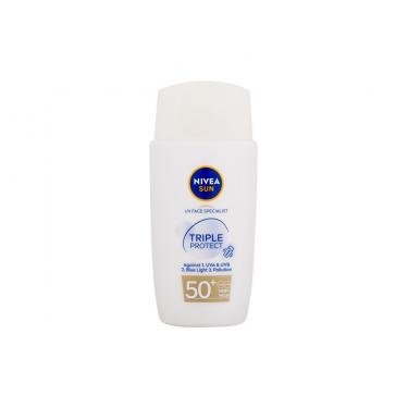 Nivea Sun Triple Protect Ultra-Light Hydrating Fluid 40Ml  Unisex  (Face Sun Care) SPF50+ 