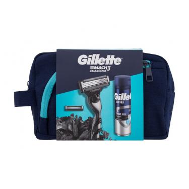 Gillette Mach3   Shaver + Shaving Gel Series Cleansing 200 Ml + Spare Head + Cosmetic Bag Cosmetic Bag 2620000101 1Pc M (Razor) Charcoal