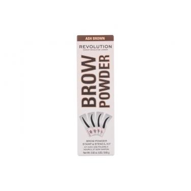 Makeup Revolution London Brow Powder Stamp & Stencil  0,65G Ash Brown   Per Donna (Polvere Per Sopracciglia)