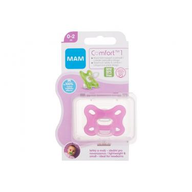 Mam Comfort 1 Silicone Pacifier 1Pc  K  (Soother) 0-2m Pink 