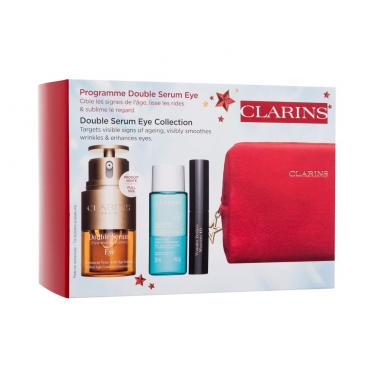 Clarins Double Serum   Double Serum Eye 20 Ml + Instant Eye Make-Up Remover 30 Ml + Wonder Perfect Mascara 4D 3 Ml 01 Perfect Black + Red Cosmetic Bag Cosmetic Bag 2620000101 20Ml W (Eye Serum) Eye Collection