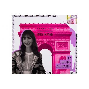 Makeup Revolution London Emily In Paris 12 Jours De Paris Advent Calendar 1Pc Eye Shadow 3 Pcs + Mascara 1 Pc + Make-Up Sponge 1 Pc + Fixing Spray 1 Pc + Lipstick 2 Pcs + Make-Up Base 1 Pc + False Lashes 1 Pair + Lip Pencil 2 Pcs Per Donna  Make - Up Fixa